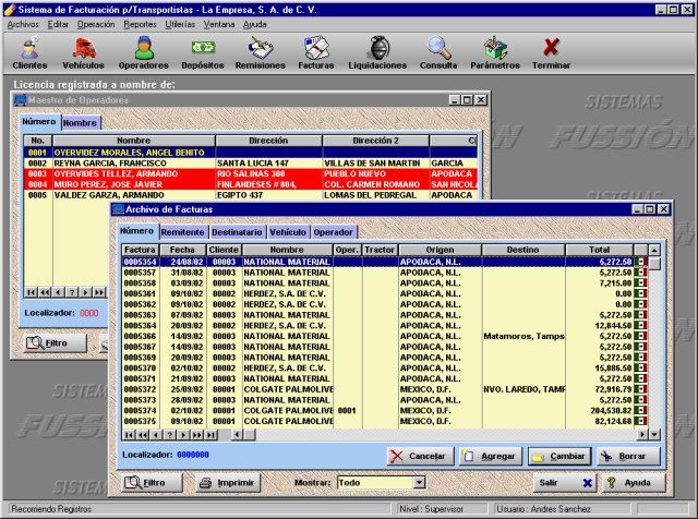 Operadores y Facturas
